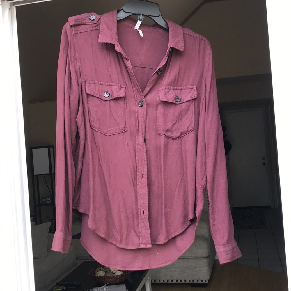 Maroon casual button up
